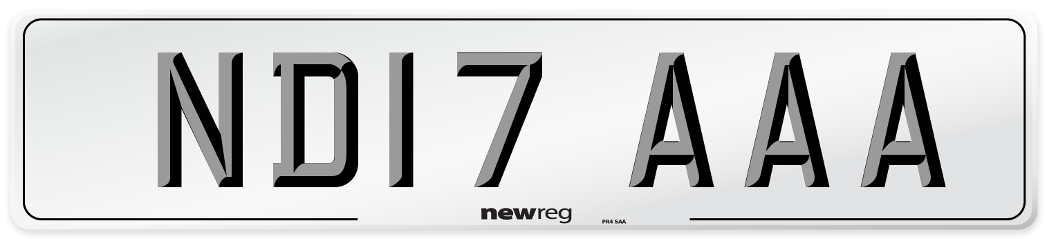 ND17 AAA Number Plate from New Reg